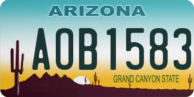 AZ license plate AOB1583
