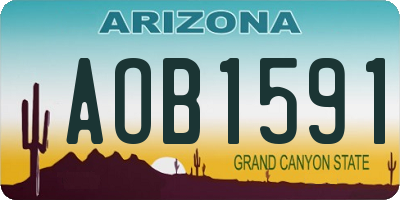 AZ license plate AOB1591