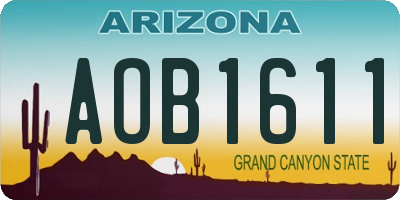 AZ license plate AOB1611