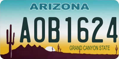 AZ license plate AOB1624