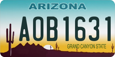 AZ license plate AOB1631