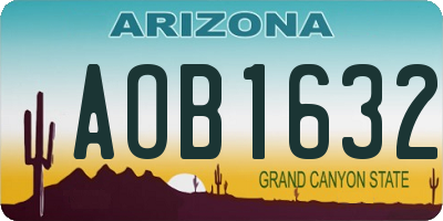 AZ license plate AOB1632