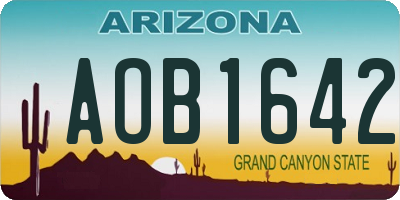 AZ license plate AOB1642