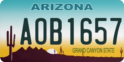 AZ license plate AOB1657