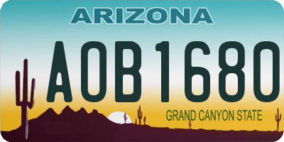 AZ license plate AOB1680