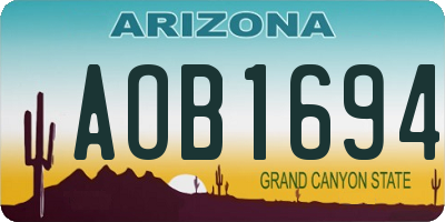 AZ license plate AOB1694