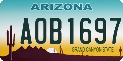 AZ license plate AOB1697