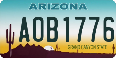 AZ license plate AOB1776