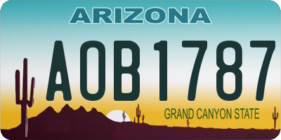 AZ license plate AOB1787