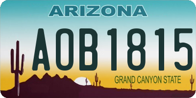 AZ license plate AOB1815