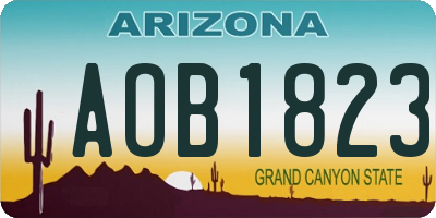 AZ license plate AOB1823