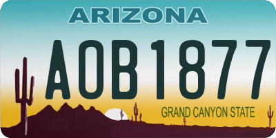 AZ license plate AOB1877
