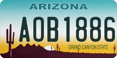 AZ license plate AOB1886