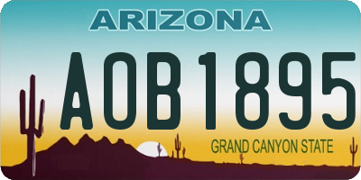 AZ license plate AOB1895