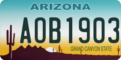 AZ license plate AOB1903