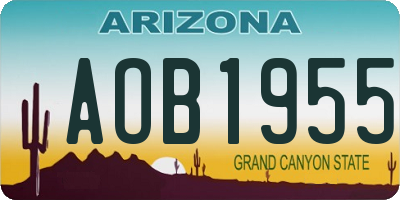 AZ license plate AOB1955