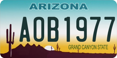 AZ license plate AOB1977