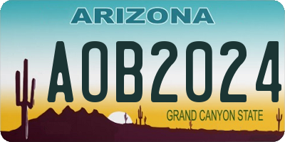 AZ license plate AOB2024