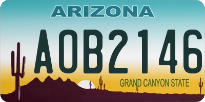 AZ license plate AOB2146