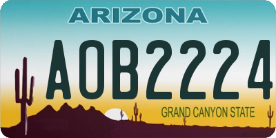 AZ license plate AOB2224