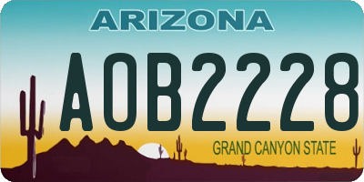 AZ license plate AOB2228