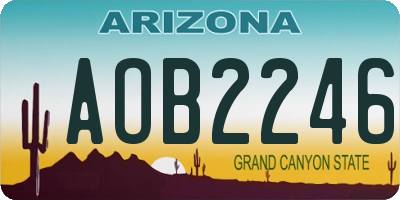 AZ license plate AOB2246