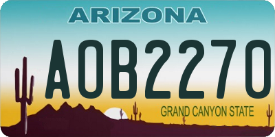 AZ license plate AOB2270