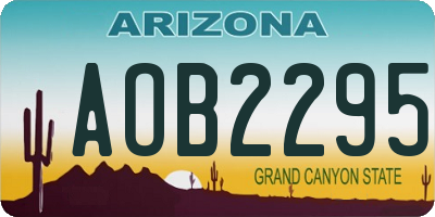 AZ license plate AOB2295