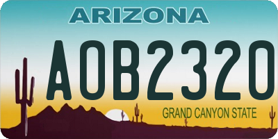 AZ license plate AOB2320