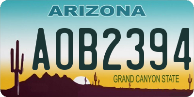 AZ license plate AOB2394