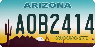 AZ license plate AOB2414