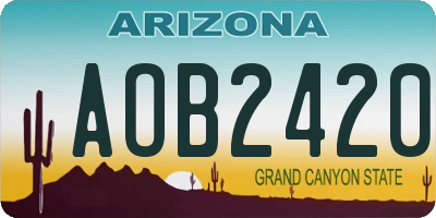 AZ license plate AOB2420