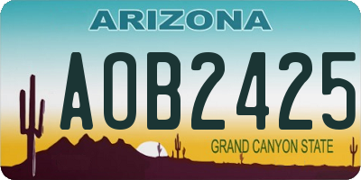 AZ license plate AOB2425