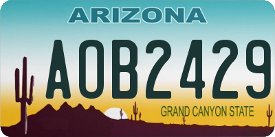 AZ license plate AOB2429