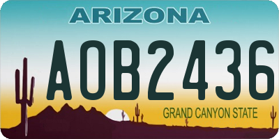 AZ license plate AOB2436