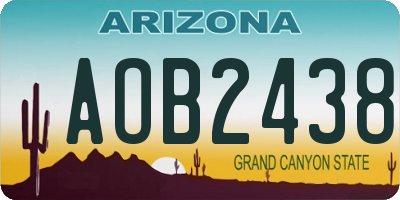 AZ license plate AOB2438