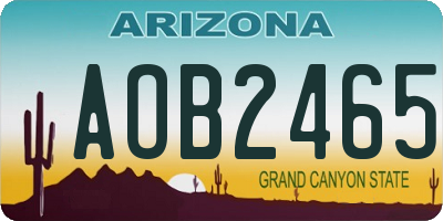 AZ license plate AOB2465