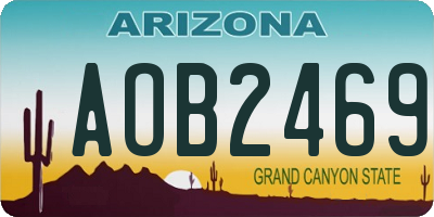 AZ license plate AOB2469