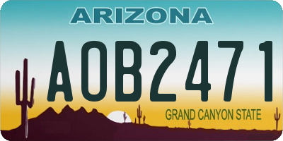 AZ license plate AOB2471