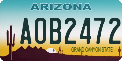 AZ license plate AOB2472