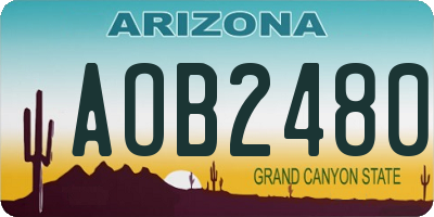 AZ license plate AOB2480