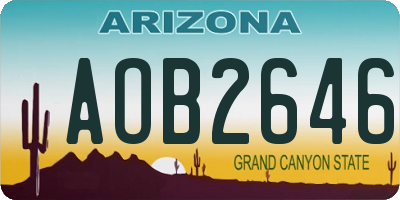 AZ license plate AOB2646