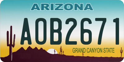 AZ license plate AOB2671