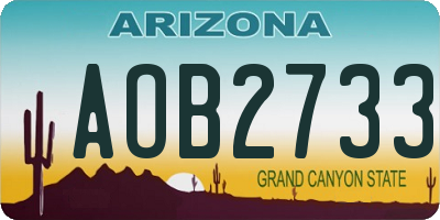AZ license plate AOB2733