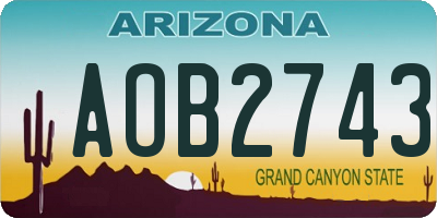 AZ license plate AOB2743