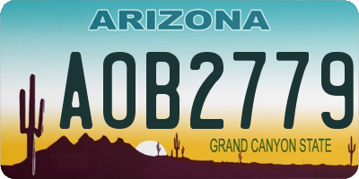 AZ license plate AOB2779