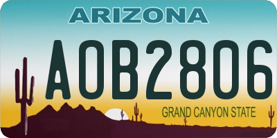AZ license plate AOB2806