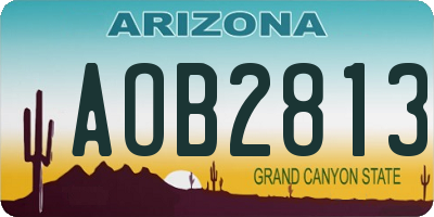 AZ license plate AOB2813