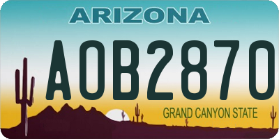 AZ license plate AOB2870