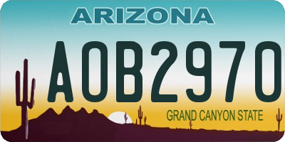 AZ license plate AOB2970